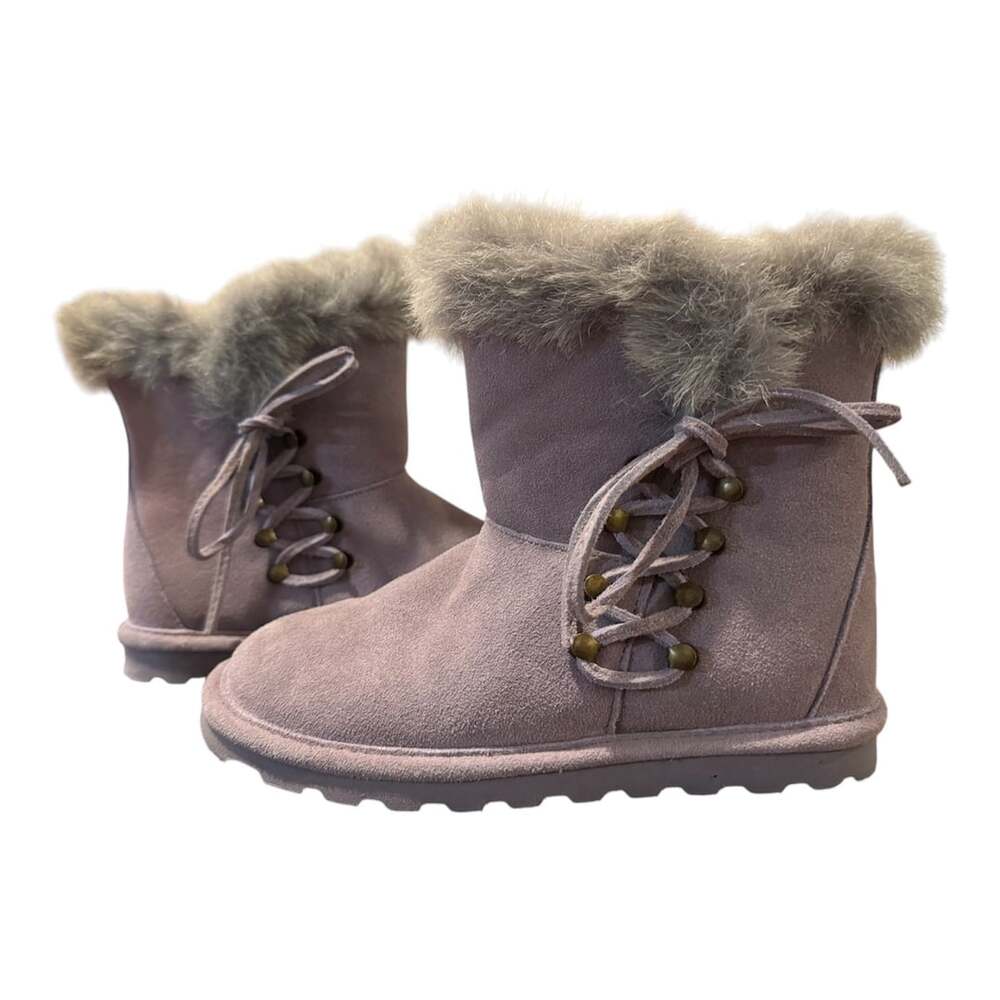 Bearpaw Boots Purple Suede Faux Fur